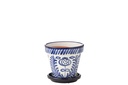 Flowerpot+Plate Granada Handmade/Handpainted Ceramic Cobalto
