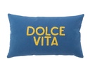 Coussin Dolce Vita Coton Bleu/Jaune