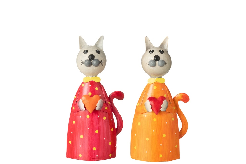 Mélange de fer pour chat tenant un cœur