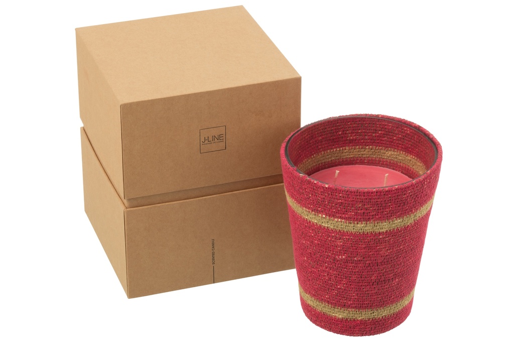 Scented Candle Basket Wax Fuchsia