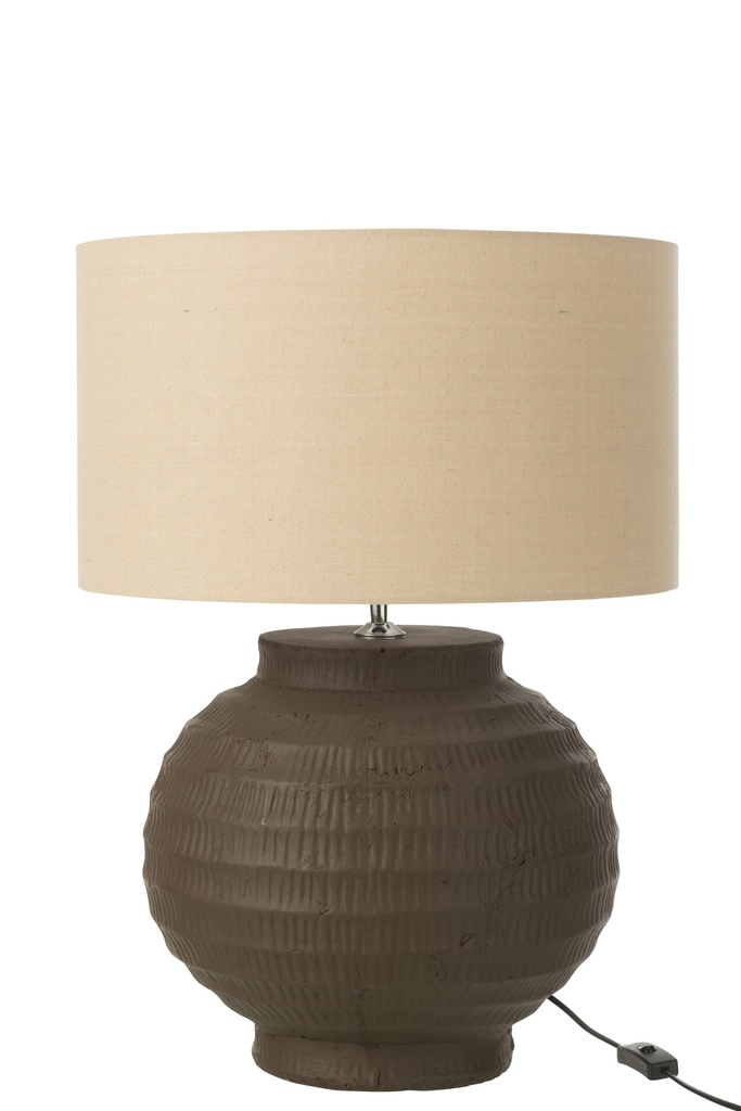 Lampe de table en terre cuite marron