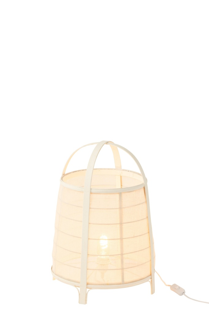 Lampe Rya Coton/Bambou Blanc Grande