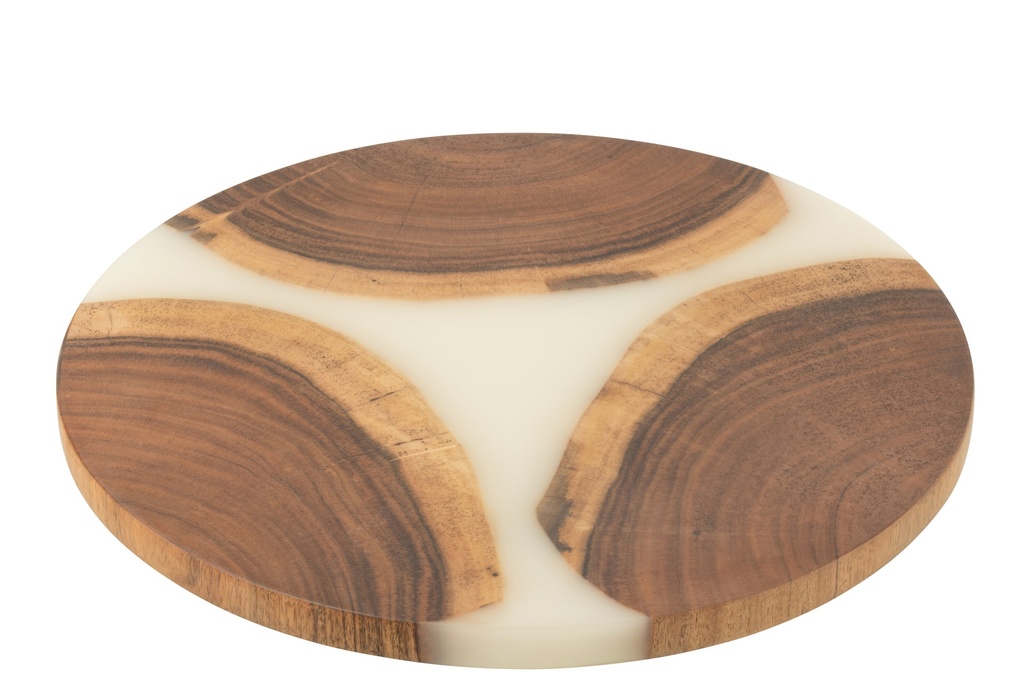 Planche à découper ronde en bois d'acacia/résine