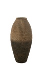 Vase antique en ciment marron/noir petit