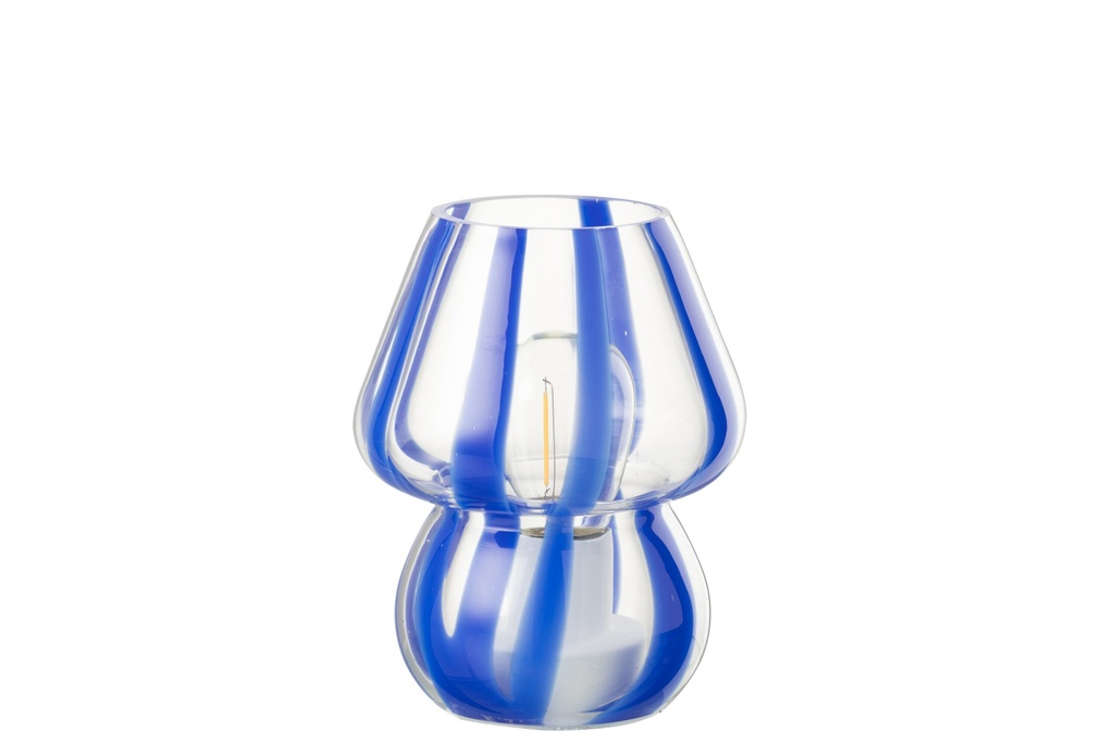 Lampe de table Rayures Verre Transparent/Bleu