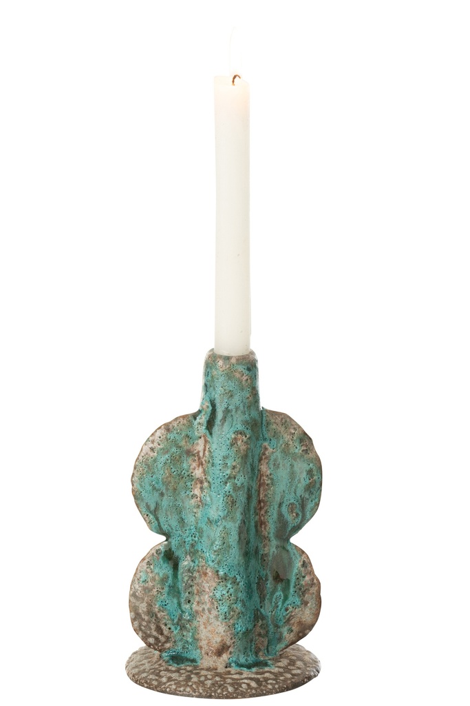 Vase/Candleholder Naga Ceramic Azur/Brown
