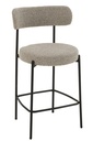 Chaise de bar Boucle Contreplaqué/Polyester Gris/Noir