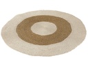Tapis rond en jonc de mer blanc/naturel grand format