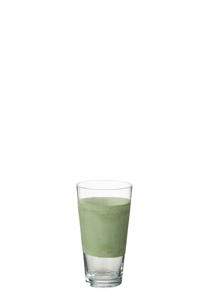 Vase Delph Glass Transparent/Green Extra