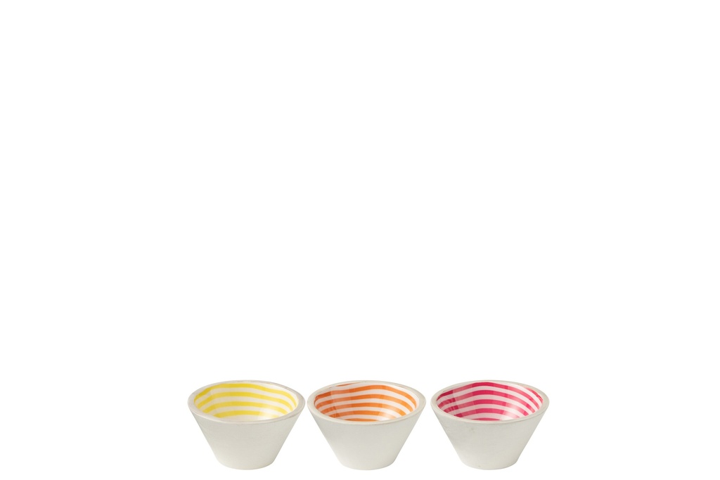 Bol Spirale Bois de Manguier Rose/Orange/Jaune