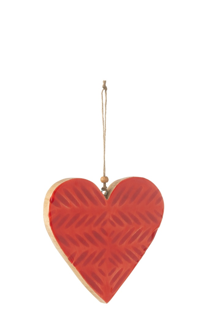 Hanger Heart Ovals Mango Wood