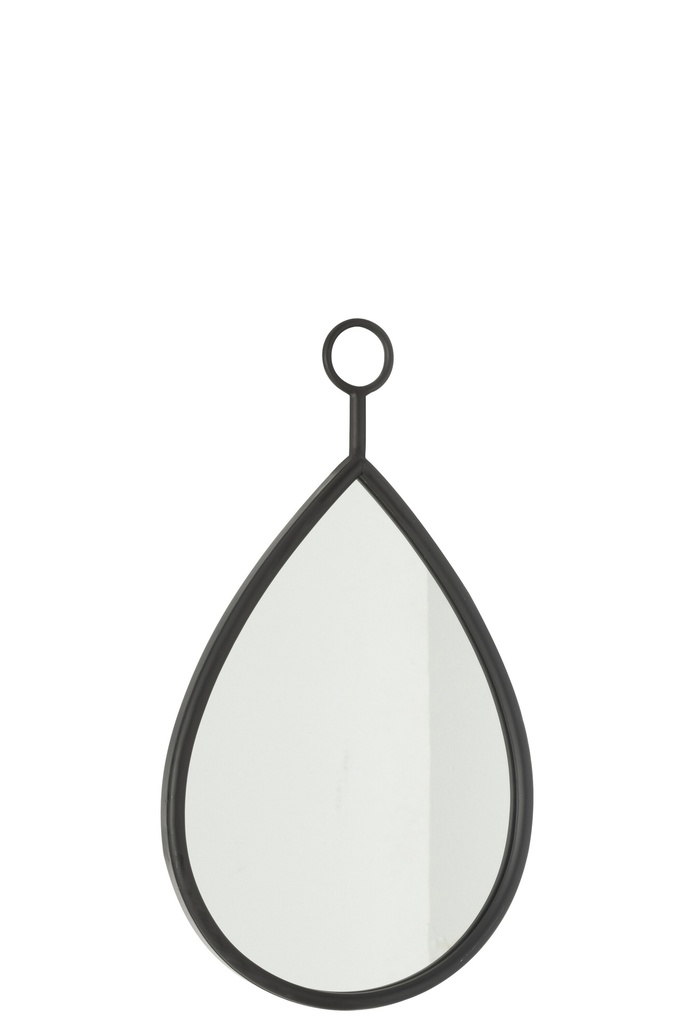 Miroir suspendu en forme de goutte/MDF noir