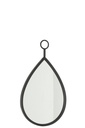 Miroir suspendu en forme de goutte/MDF noir