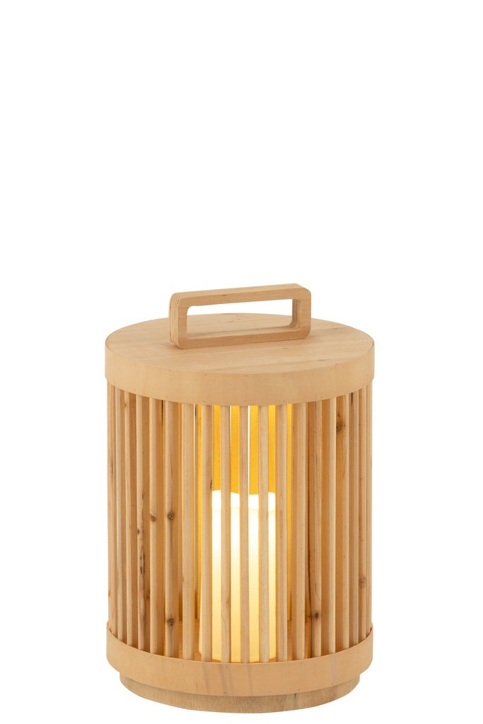 Lamp Cylinder Fir Wood/Led Natural