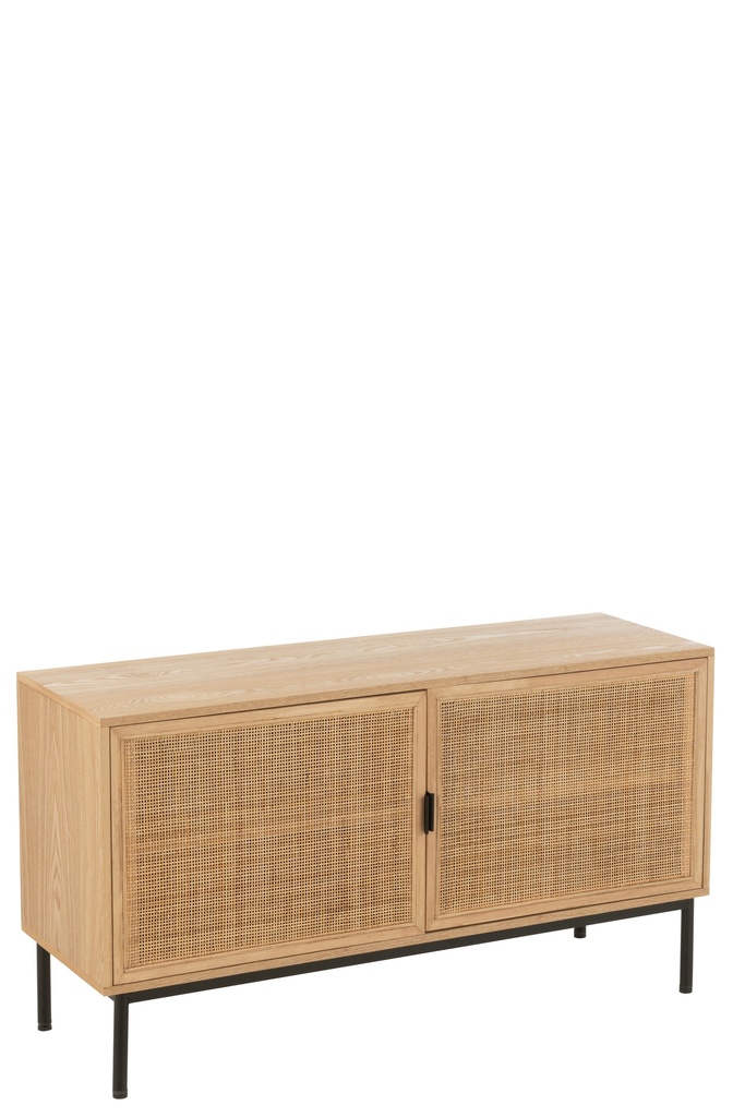 Armoire carrée MDF/Métal Naturel/Noir Grand