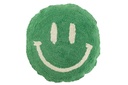 Coussin Smiley Tufté Coton Vert/Blanc