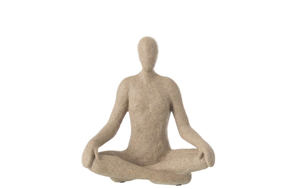 Figurine Yoga Résine Beige