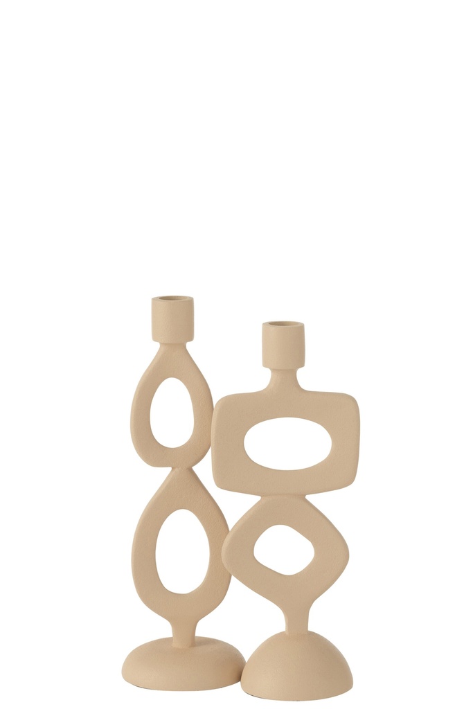 Candle Holder Rings Aluminium Beige
