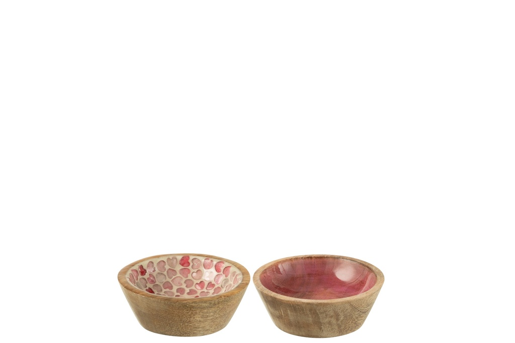 Bowl Mango Wood Pink Small