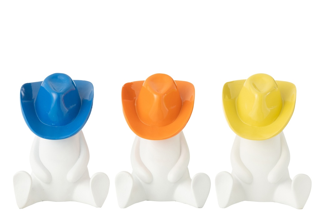 Figurine chapeau de cowboy en résine mélangée