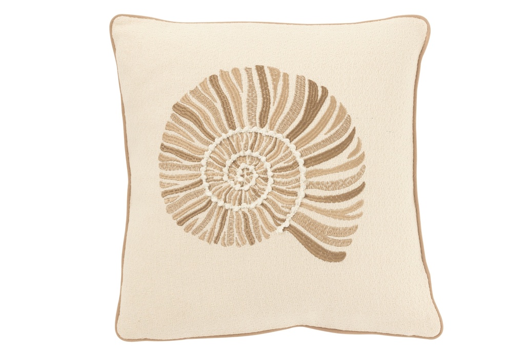 Coussin en coton crème/beige