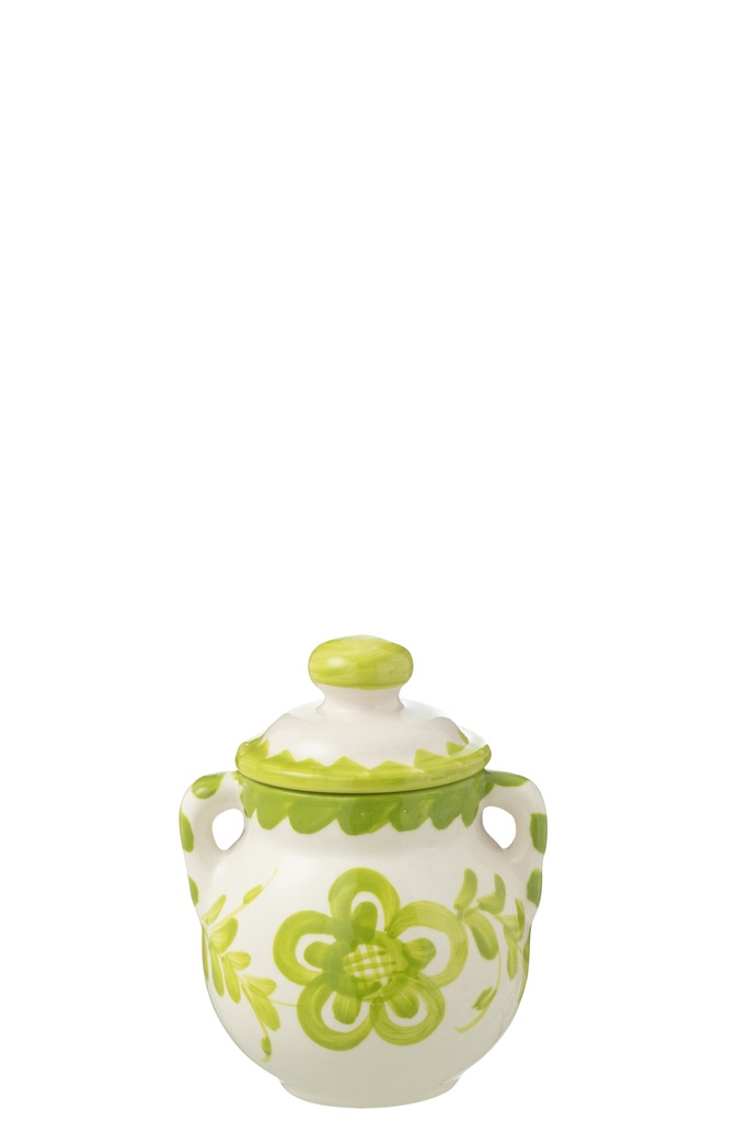 Jar Granada Ceramic White/Green