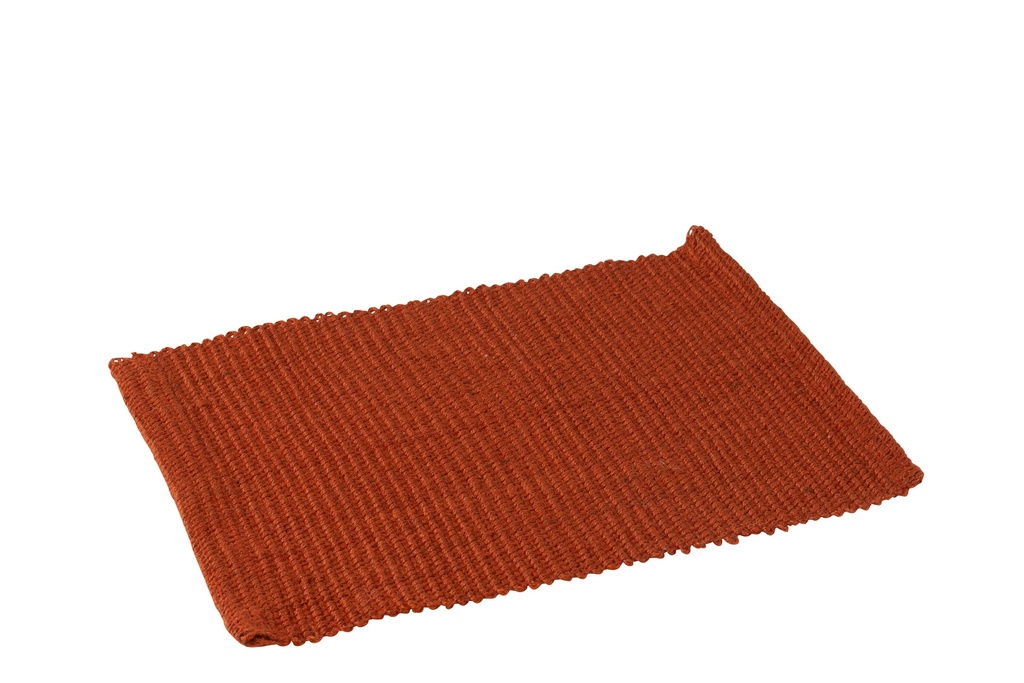 Set de table rectangulaire en jute terre cuite