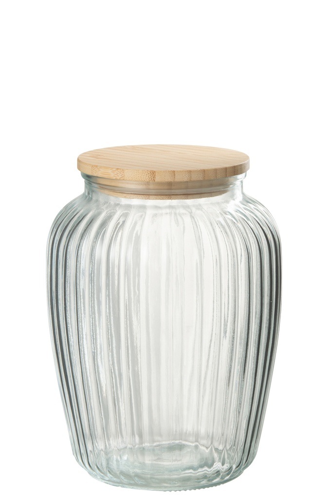 Pot en verre Louis Verre/Bambou Transparent/Naturel