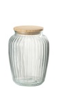 Pot en verre Louis Verre/Bambou Transparent/Naturel