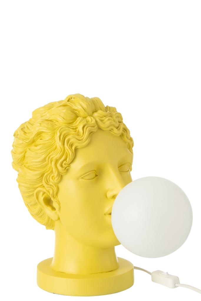 Lampe de table tête de dame en résine