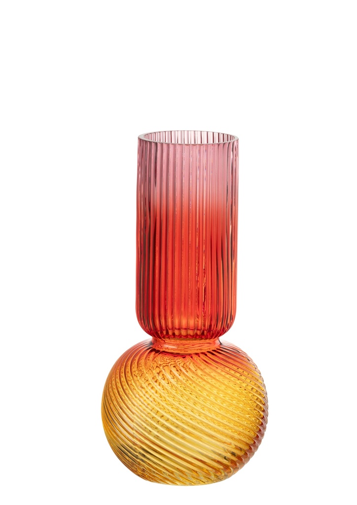 Vase Aurora Verre Rouge/Jaune Petit