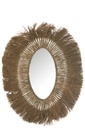 Miroir Ovale Tressé Herbe Naturelle