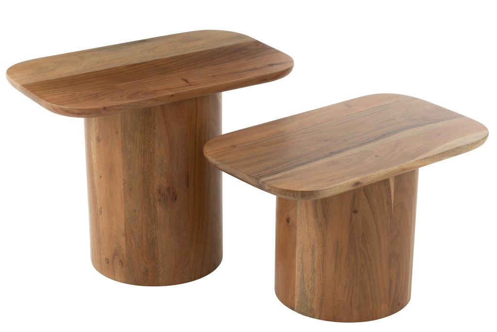 Set Of 2 Side Tables Acacia
