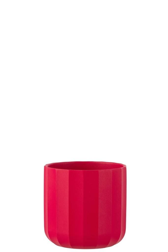 Pot de fleurs d'été en céramique rose moyen