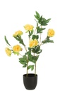 Pivoine artificielle en pot jaune