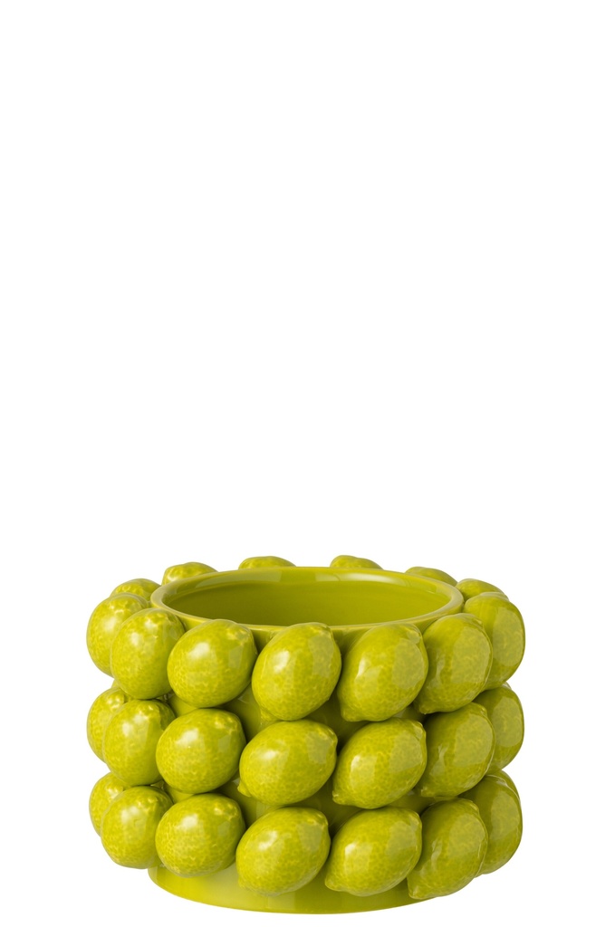 Flowerpot Limes Ceramic Green Medium