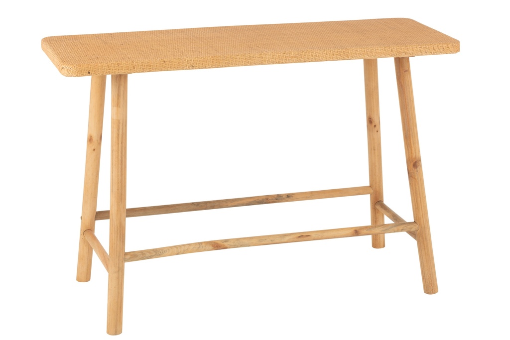 Console Rectangular Cane/Fir Wood Natural