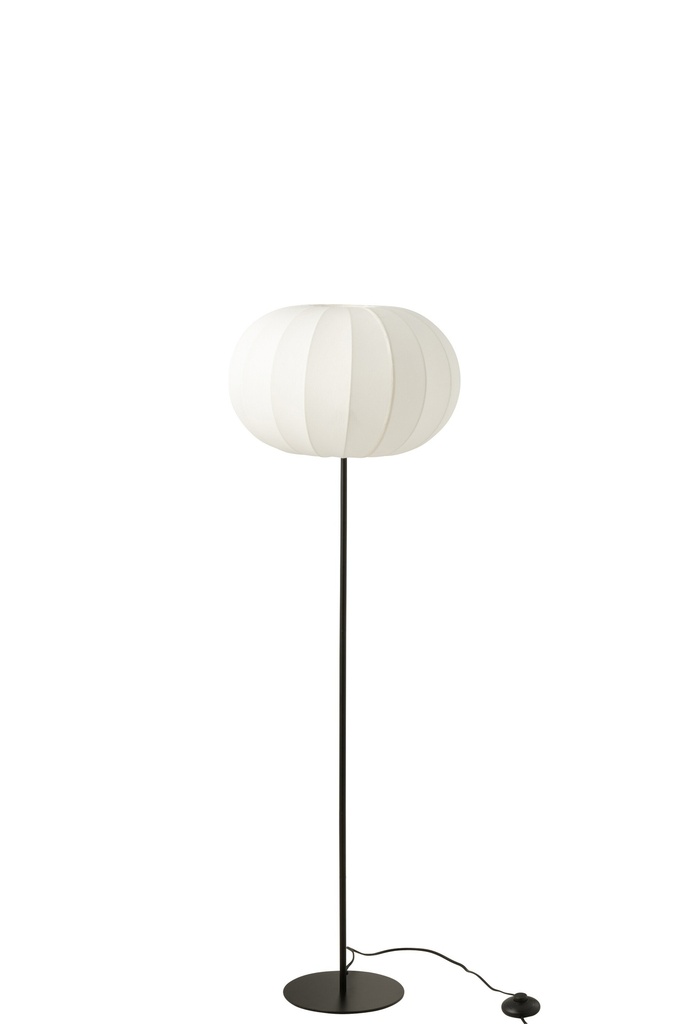 Lampadaire Lanterne Métal/Textile Blanc