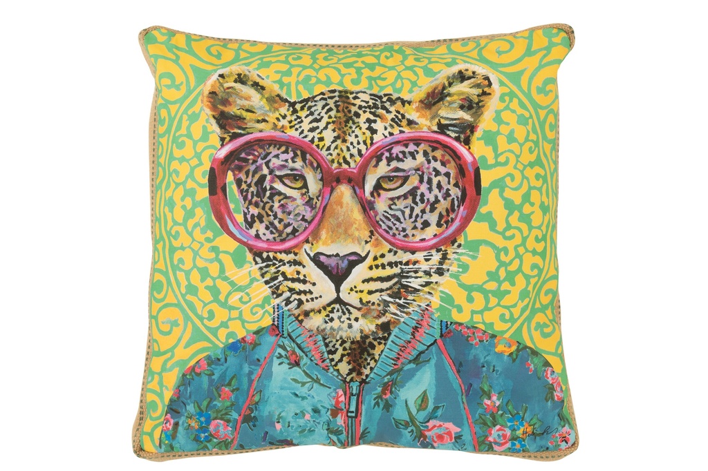Oreiller Tigre Popart Mélange Polyester/Lin