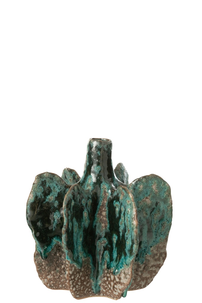 Vase Naga Céramique Azur/Marron Moyen