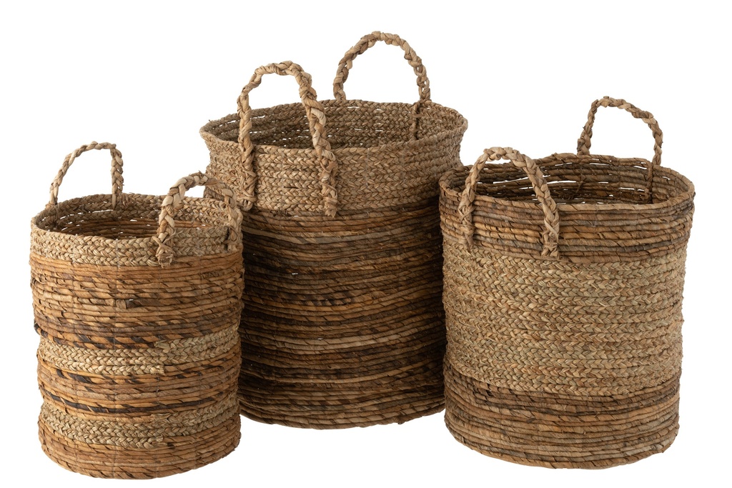Lot de 3 paniers Lucie Raphia