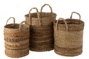 Lot de 3 paniers Lucie Raphia