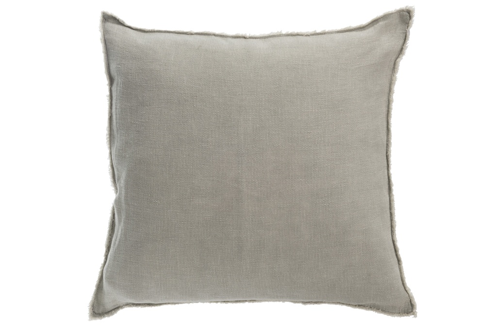Coussin en lin délavé vert
