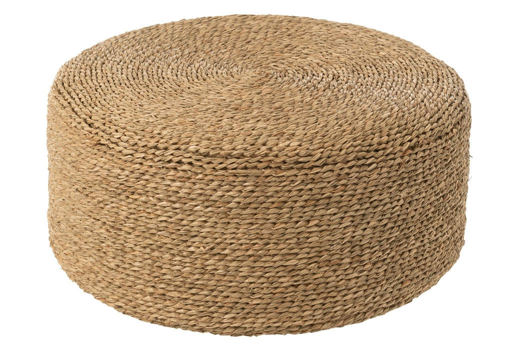 Pouf rond en jonc de mer naturel