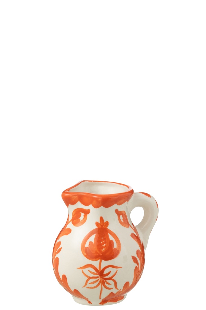 Pichet Granada Céramique Blanc/Orange Petit