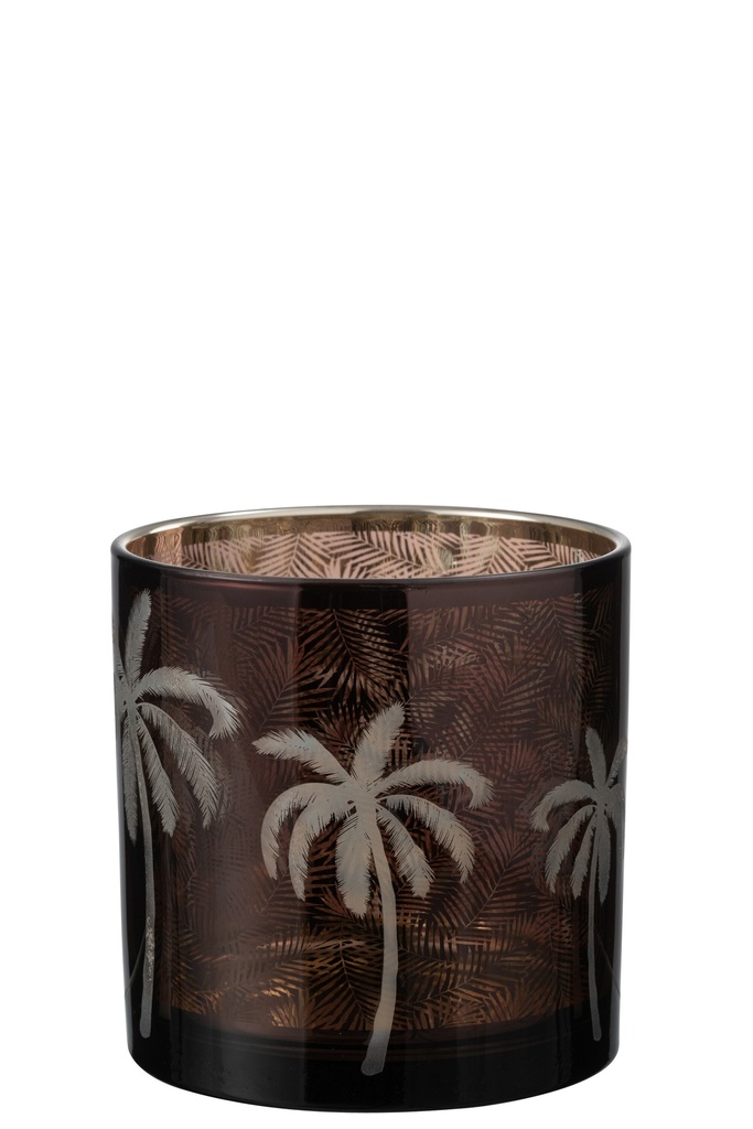 Hurricane Palm Tree Glass Brown