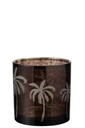 Hurricane Palm Tree Glass Brown