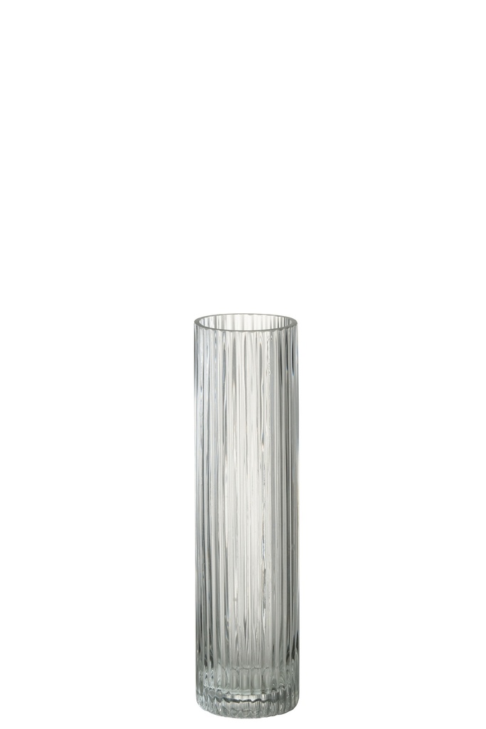 Vase Cylindre Lignes Verre Transparent