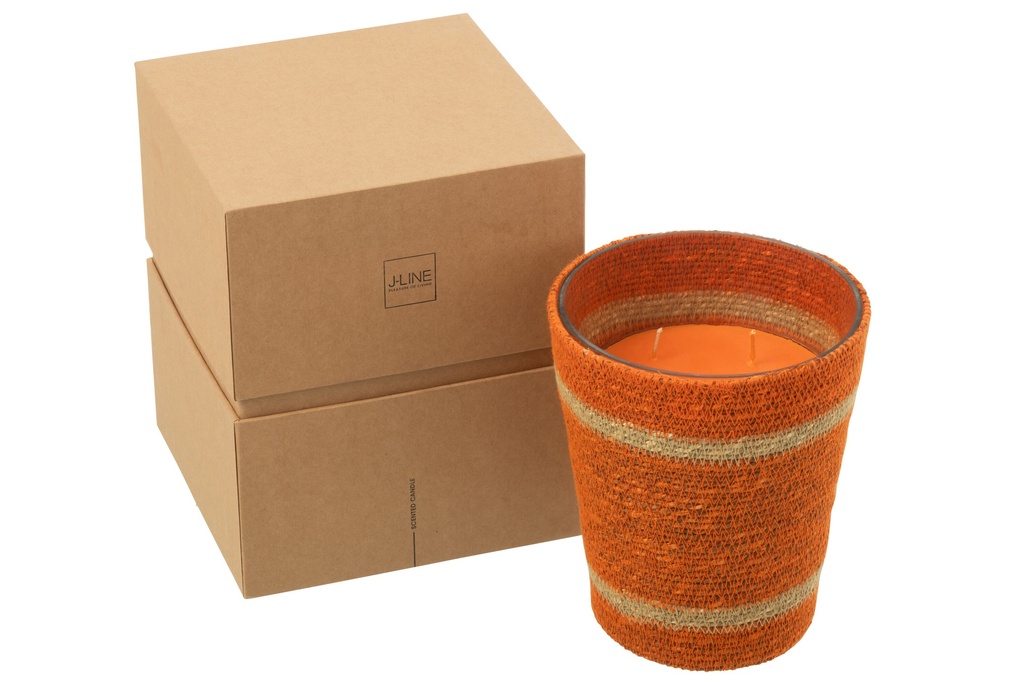 [50510] Scented Candle Basket Wax Orange