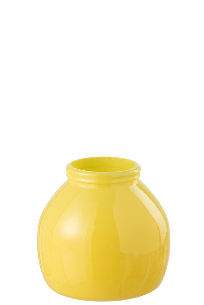 Vase en verre jaune petit